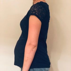 Lacy Dark Blue Maternity Fitted Tee